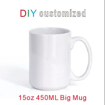 Sublimation Mug White - 450ML 15oz büyük fincan DIY özelleştirilmiş